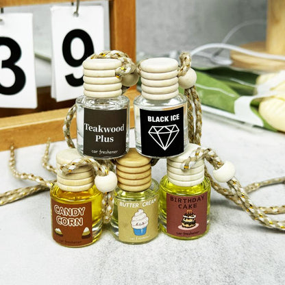 （3PCS)Car Air Freshener Diffuser in Transparent Glass, 30-60 Days Fragrance, Hanging Automotive Scent，Four flavor options