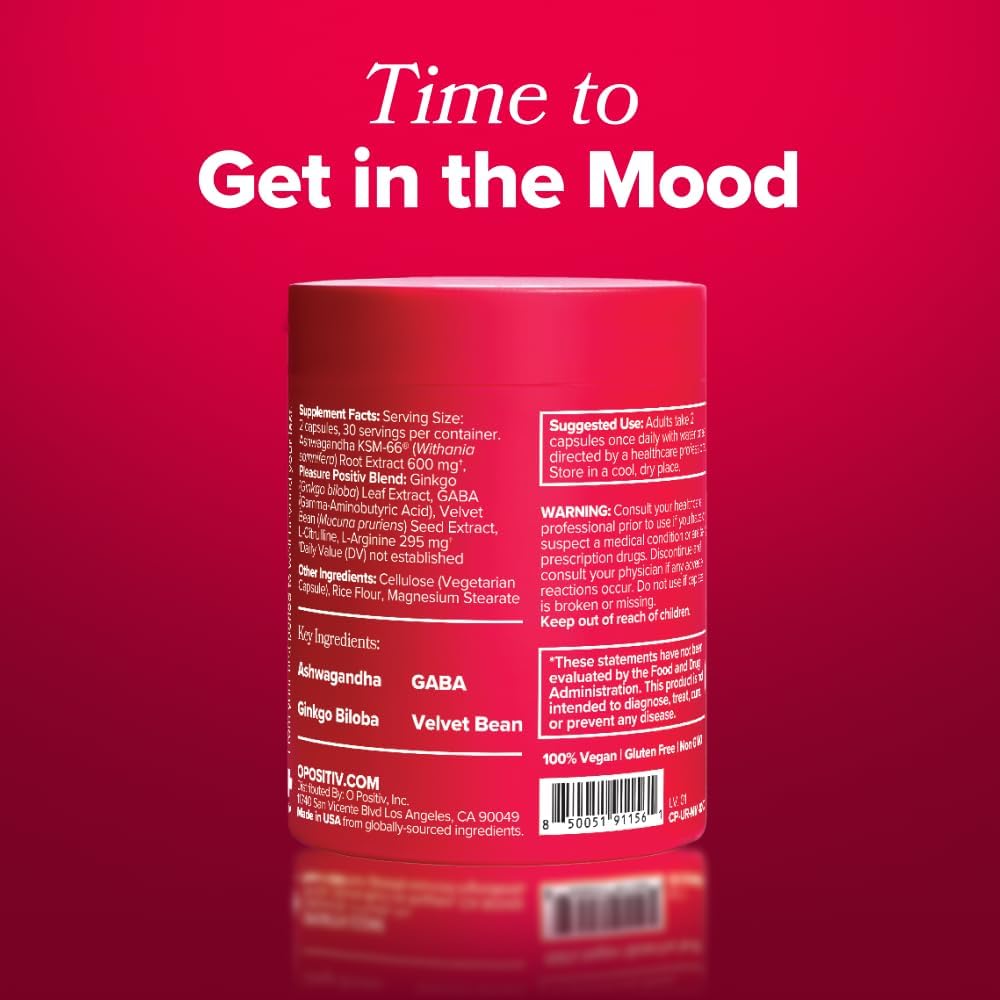 O Positiv URO Vaginal Moisture & Mood Formulated to Support Vaginal Moisture, Mood & Relaxation  -30 Servings