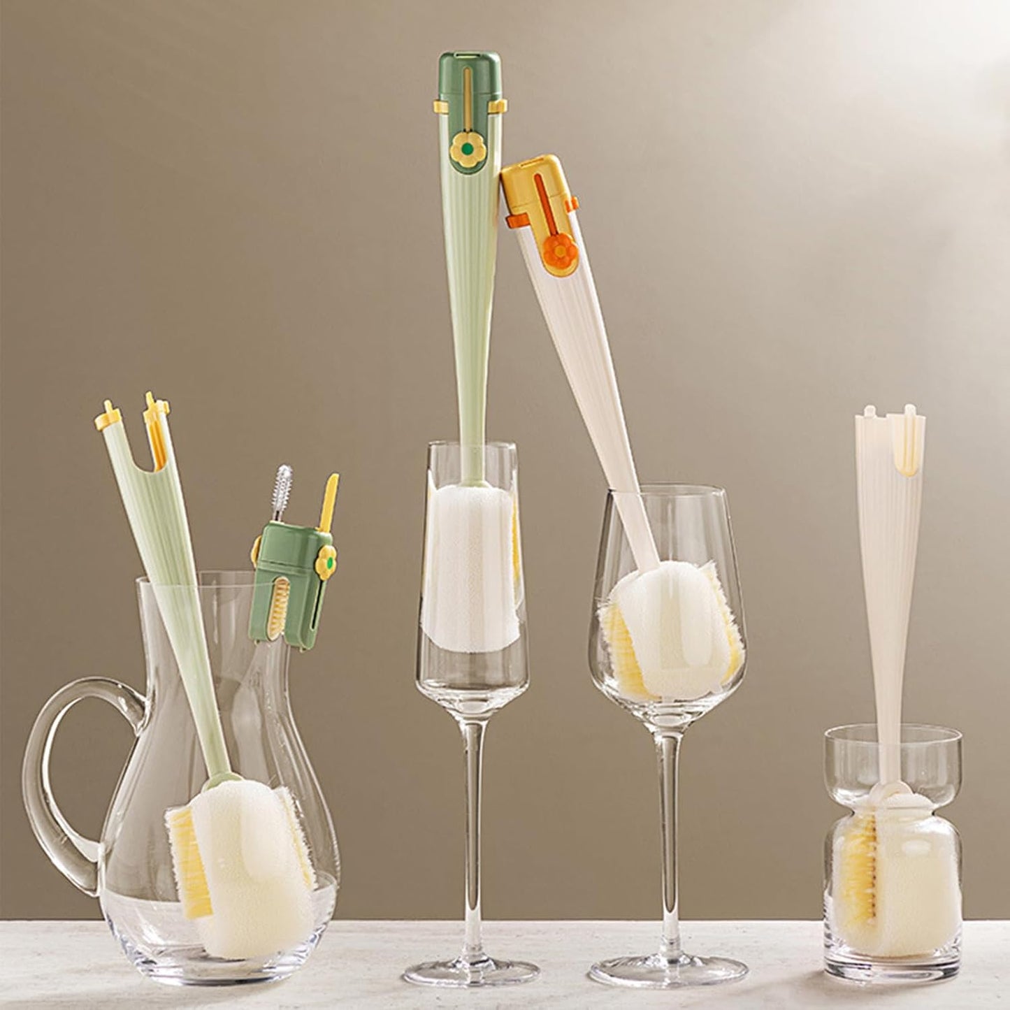 Multifunctional Cup Tool for Washing and Drying Kitchen Use Bottle Cup Brush Efficient