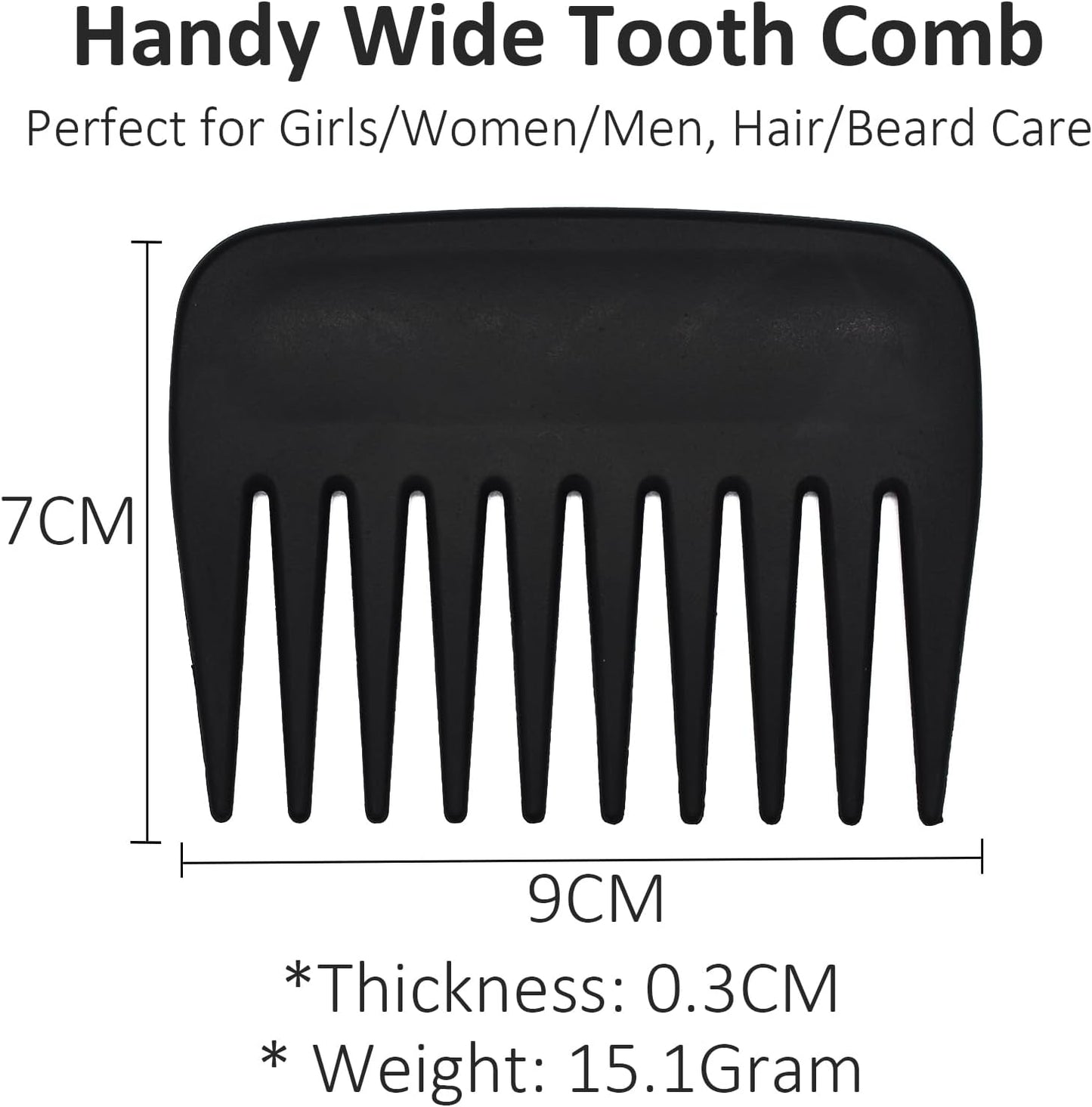 Professional Streaker Anti-Static Wide Tooth Detangling Comb - Handle  for Men Women Curly Wavy Hair