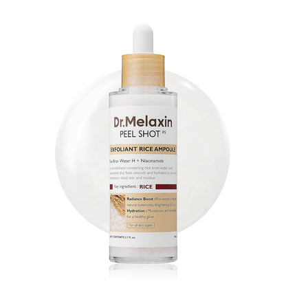 Peel Shot Glow Rice Ampoule Duo White rice ampoule+Black rice ampoule Soft Exfoliating Face and Body Scrub Dead Skin Cells, Blackheads Remover for All Skin Types.