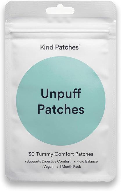 Unpuff Detox Patches | Dandelion & Ginger Herbal Vitamin Patch for Bloating & Water Retention | 30 Vegan Patches