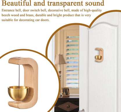 Magnetic Wooden Doorbell Chime Vintage Doorbell Wooden C-Shaped