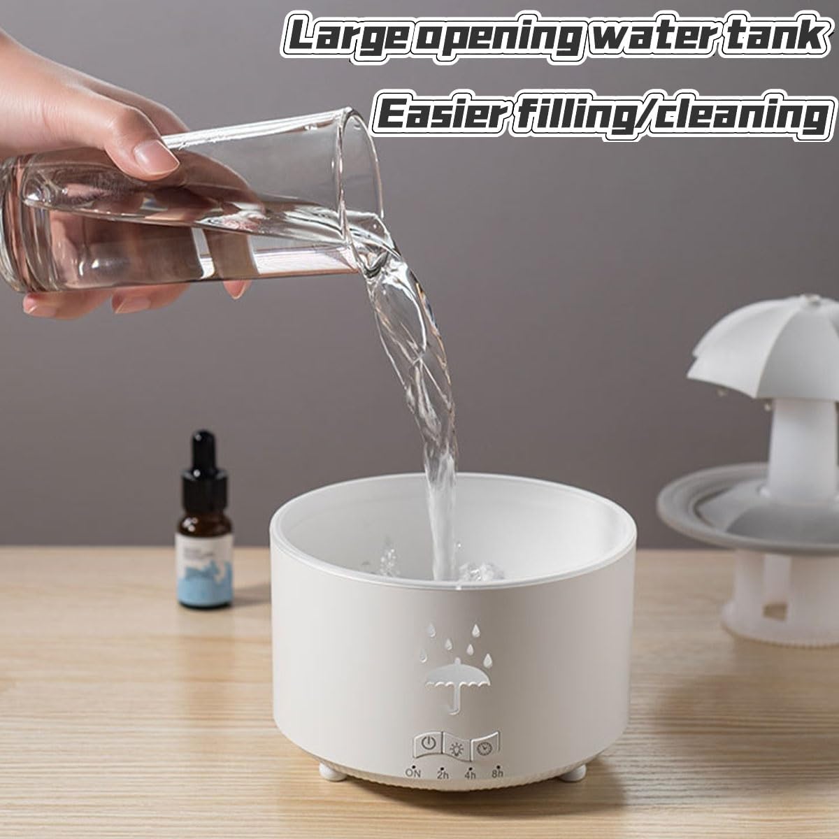 Rain Umbrella Humidifier – Rotating Lights & Aroma Diffuser