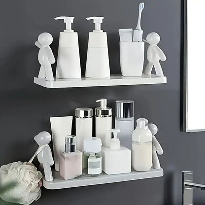2pcs Cute Small White Men'S Wall Mounted Storage Rack