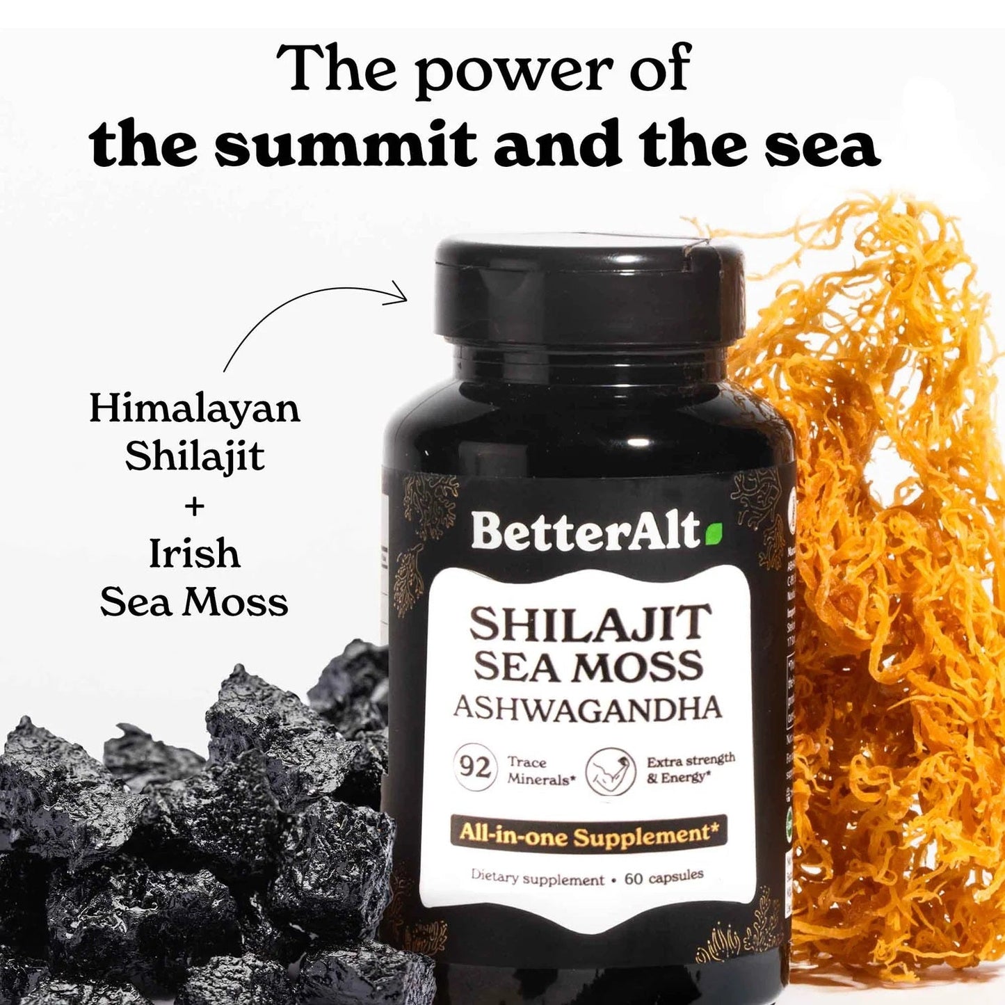 BetterAlt Sea Moss Capsules – High Potency Supplement for Strength & Endurance | 60 Capsules