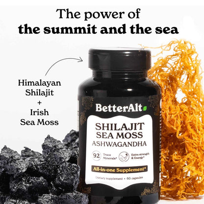 BetterAlt Sea Moss Capsules – High Potency Supplement for Strength & Endurance | 60 Capsules