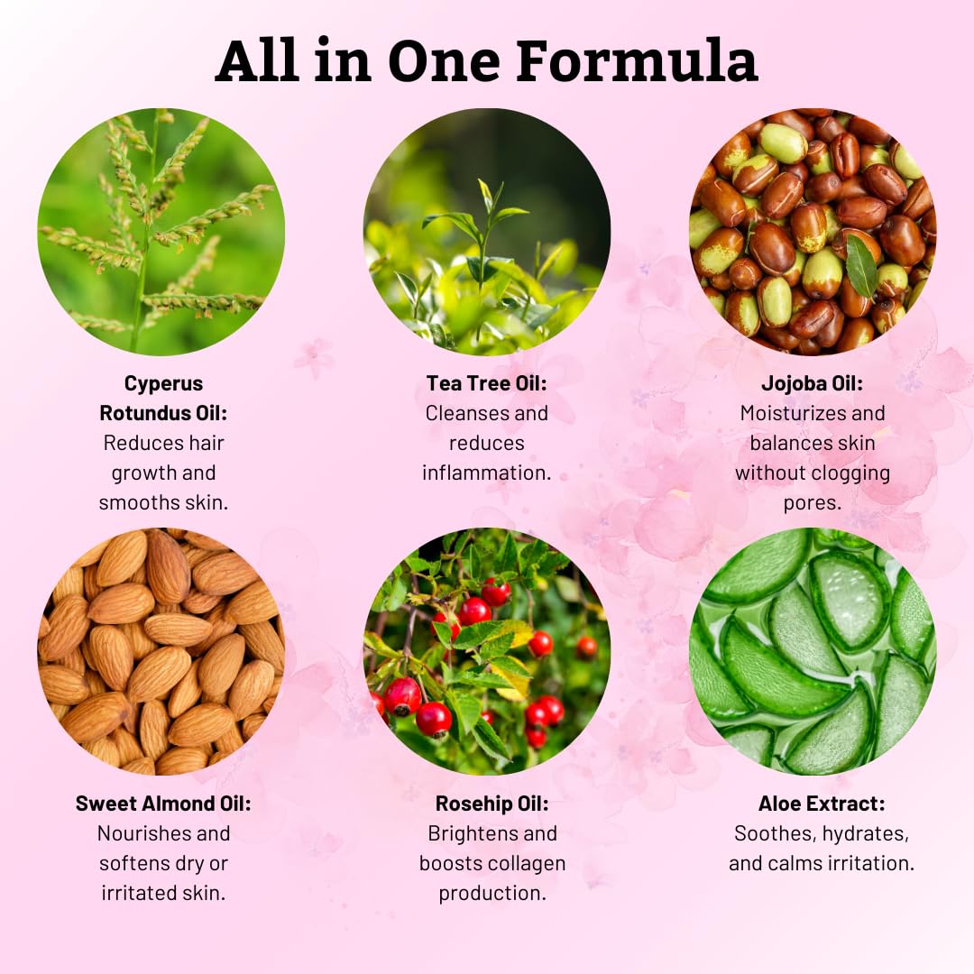 Cyperus Rotundus Oil - 60ml For Hair Removal, Moisturizing & Soothing Cyperus Oil ,  for All Skin Types