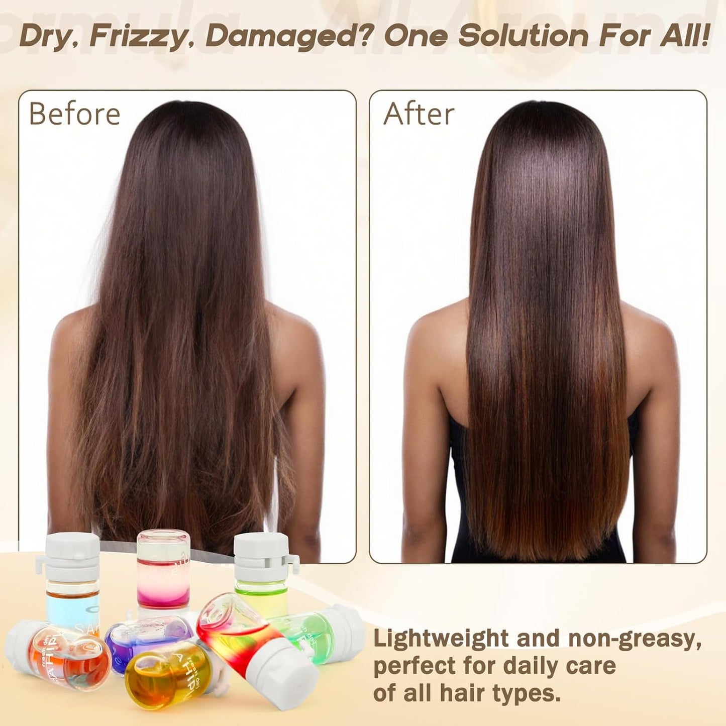 40 Pcs Hair Oil Perfume - Essence Oil & Hair Perfume 2 in 1 for Frizz Dry Damaged.Long Lasting Scented, 1.83 fl oz