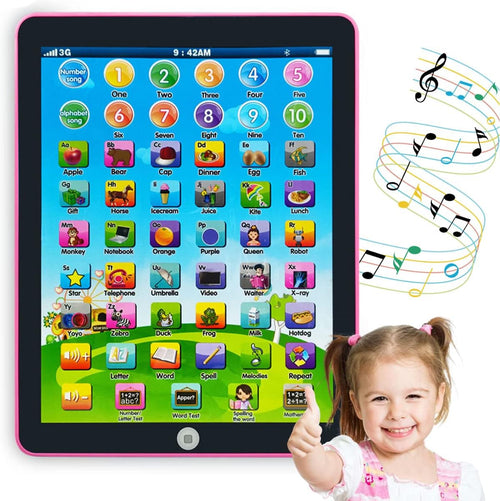 Interactive Kids Learning Tablet | Toddler Educational Toy with Words, Numbers, Alphabet, Music & Quiz Modes | Preschool Learning Pad for Ages 3–8