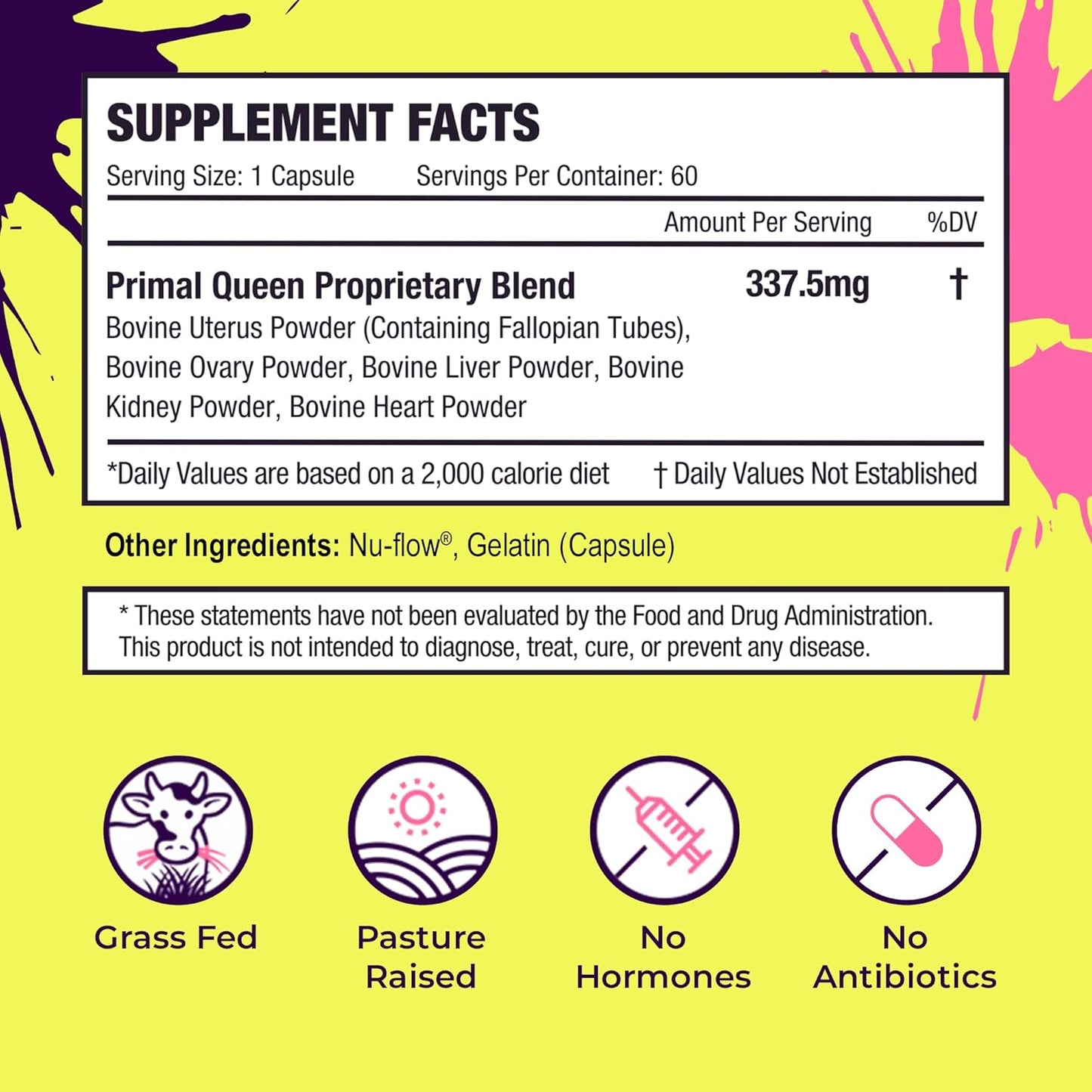 Primal Queen Female-Optimized Beef Organ Superfood Supplement - 100% Grass Fed, Pasture Raised Cattle - Balance Hormones, Energy