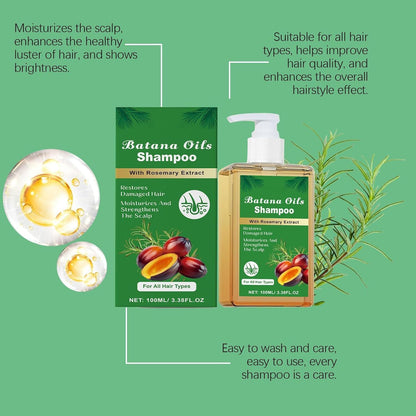 Batana Oil Shampoo Organic Nourishing, Volumizing and Hair Growth Formula – Reduces Hair Loss, 100ML