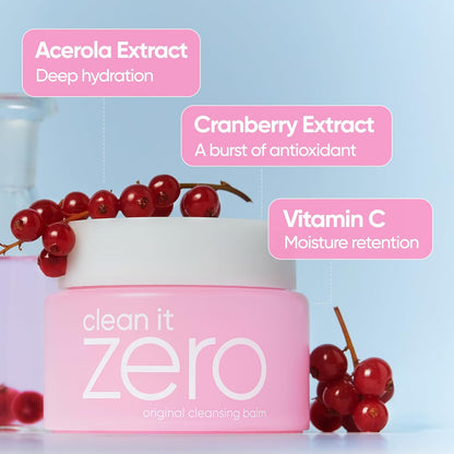 BANILA CO Clean It Zero Cleansing Balm | Korean Makeup Remover & Face Cleanser | Vegan Formula with Acerola Berry & Vitamin C – 100ml