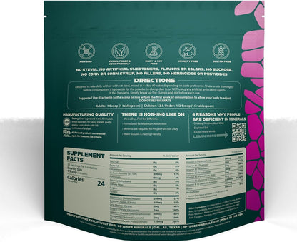 Optimize Minerals Multi Mineral Daily Formula – Magnesium, Electrolytes & Trace Mineral Supplement Powder - Gluten Free Vitamins Drink - Mixed Berry, 30 Servings