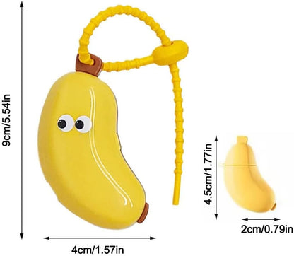 2PCS Banana Toothbrush Case, Cute Banana Travel Toothbrush Storage Box, Portable 2in1 Toothbrush Cover- with Toothpaste Dispenser for Hiking Camping