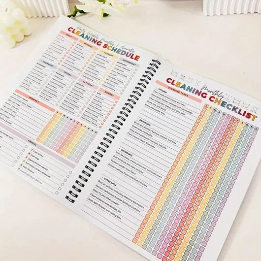 ADHD Cleaning Planner - C A4 Organization Notebook with Daily Checklists & Durable Cover – C Plannerbook