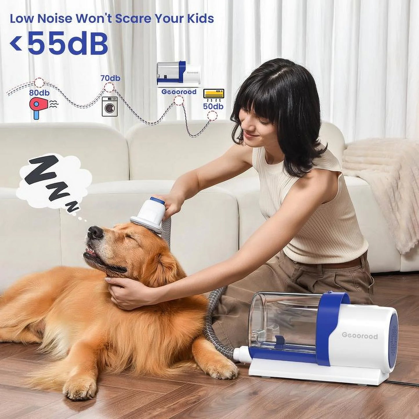 Pet Grooming Vacuum Kit – 2.5L Pet Hair Remover with Clipper & Tools