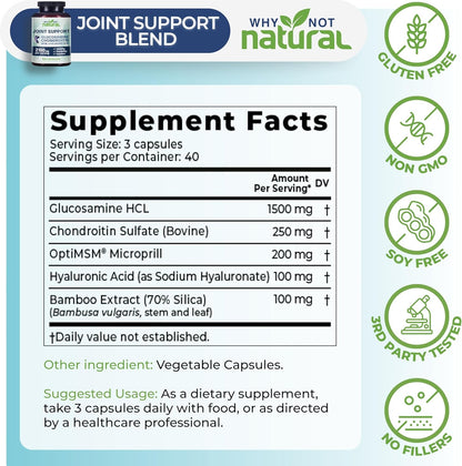 Glucosamine Chondroitin MSM Joint Support Knee & Joint Health Supplement