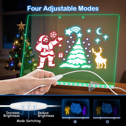 LED Drawing Board for Kids, 13.7"x9.87" Light Up Acrylic Dry Erase Led Note Board with Colors, Doodle Glow Board with Stand,  as Christmas & Birthday Gifts