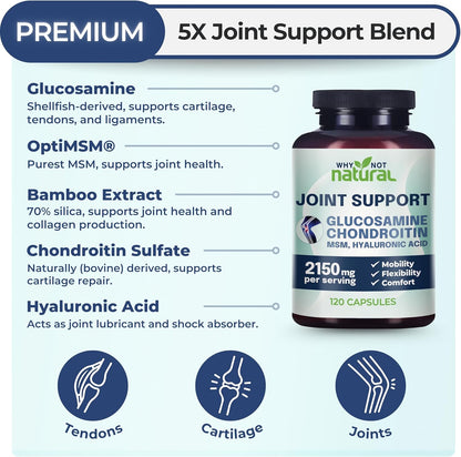 Glucosamine Chondroitin MSM Joint Support Knee & Joint Health Supplement