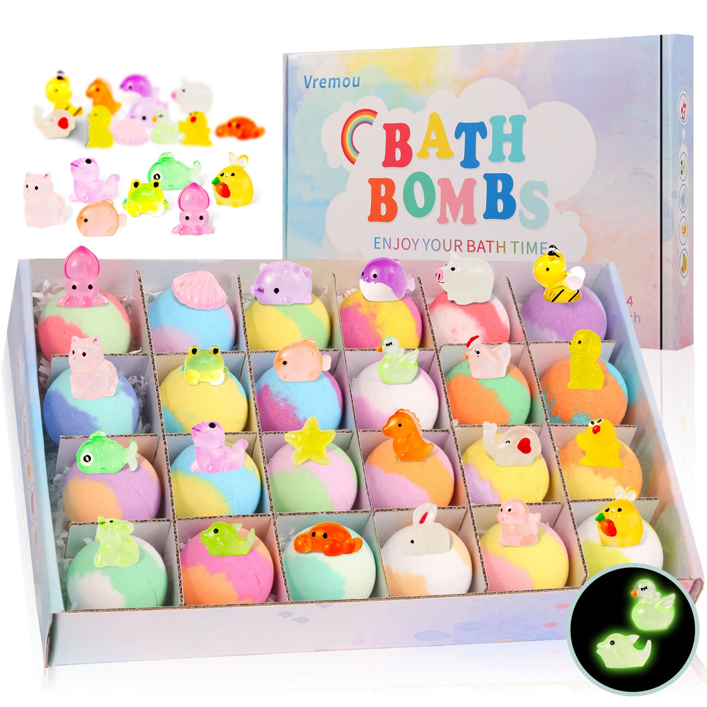 Glow-in-the-Dark Doll Bath Bomb Set For Kids
