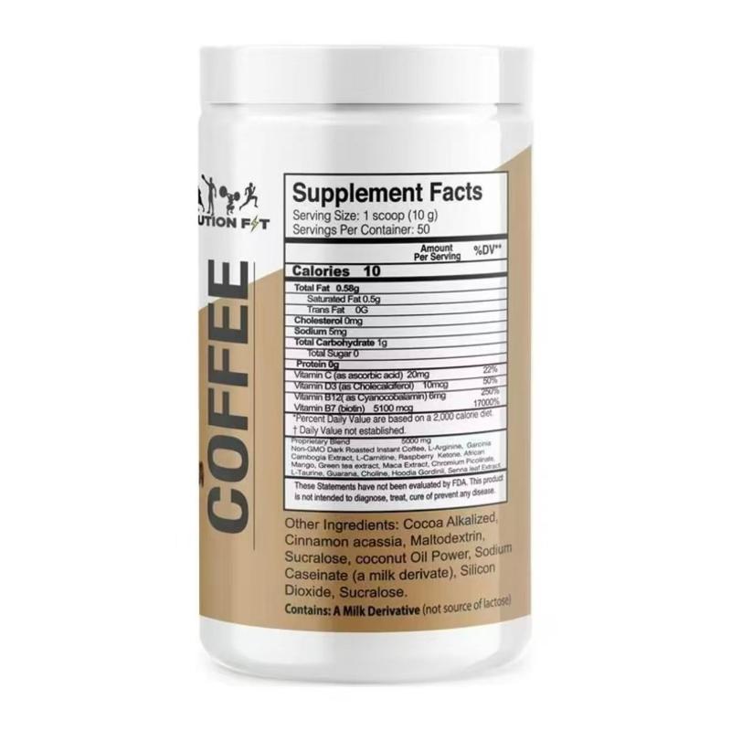 Coffee Cappuccino Flavor Beverage Creamy with L-Carnitine a Dietary Supplement Product