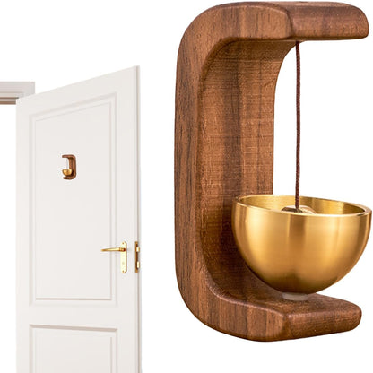 Magnetic Wooden Doorbell Chime Vintage Doorbell Wooden C-Shaped