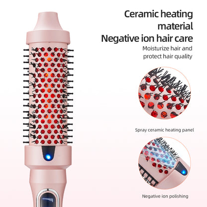 Thermal Brush for Blowout Look, 1 1/2 inch Ionic Heated Nylon Brush Get Natural Curls, Rose Gold