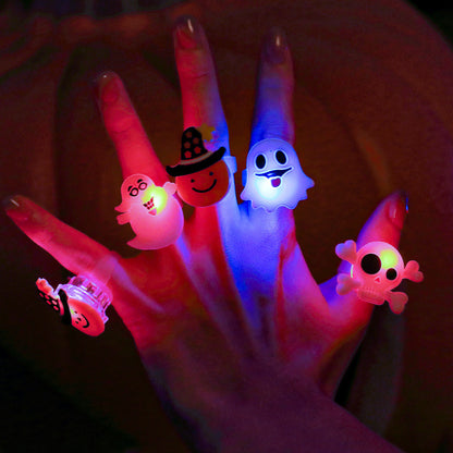 👻50Pcs LED Halloween Ring,Halloween Christmas Party Decoration Home Horror Props