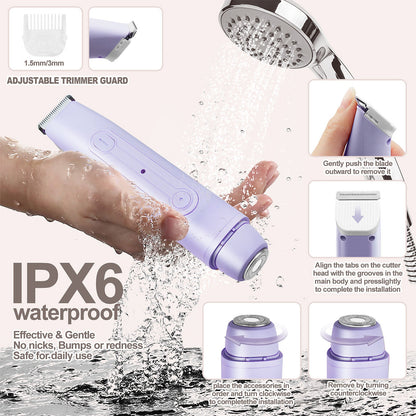 Electric Shaver for Women 2 in 1 Bikini Trimmer, USB Rechargeable Electric Razors Body Hair Trimmer for Face Leg Bikini Underarm