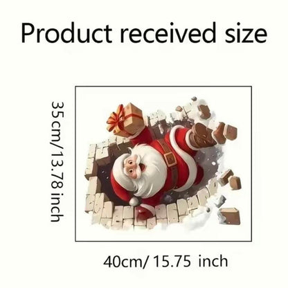 Santa Claus Breakthrough Wall Stickers - Removable Vinyl Christmas Stickers, Suitable forLiving Room and Home Decoration