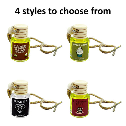 （3PCS)Car Air Freshener Diffuser in Transparent Glass, 30-60 Days Fragrance, Hanging Automotive Scent，Four flavor options