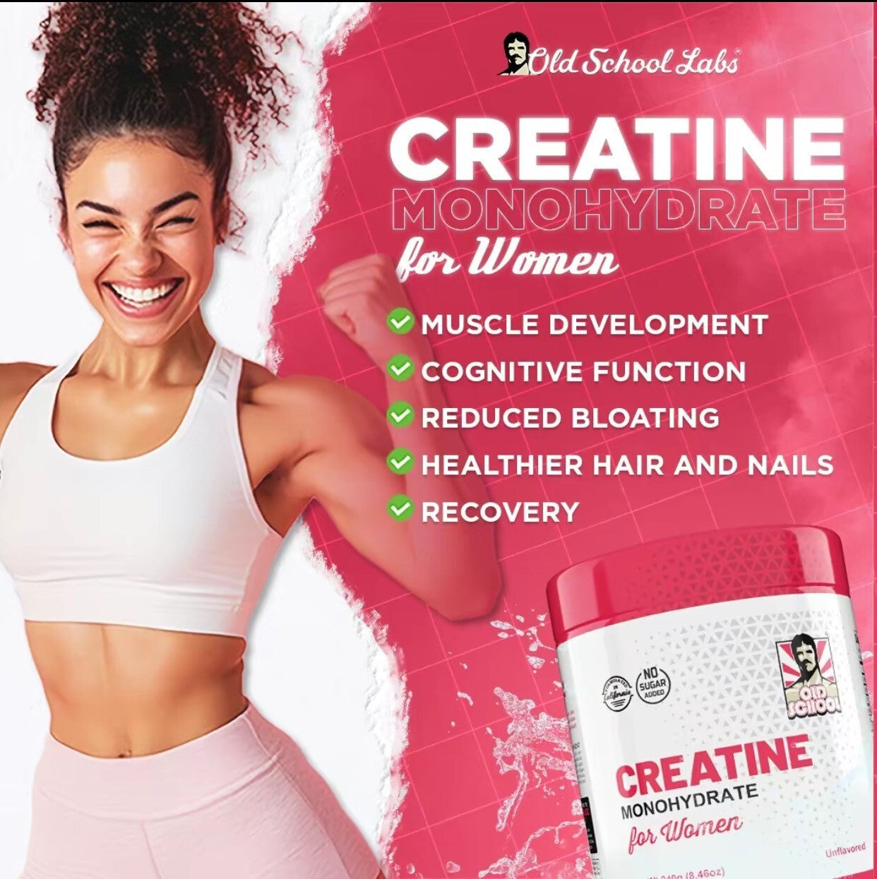 Creatine Monohydrate for Women-240g (30 Servings)