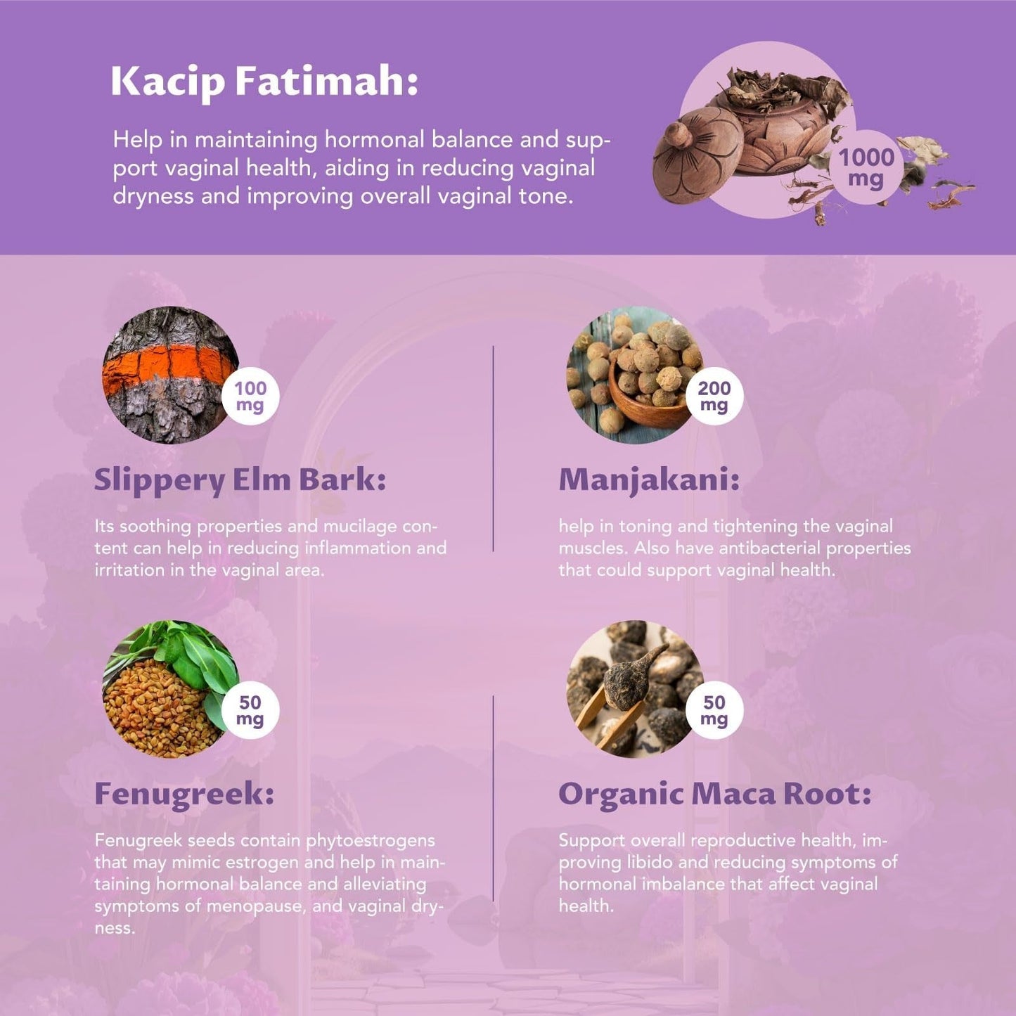 60 Capsules Vaginal Moisturizer Kacip Fatimah 1,000mg&Manjakni 200mg for Female