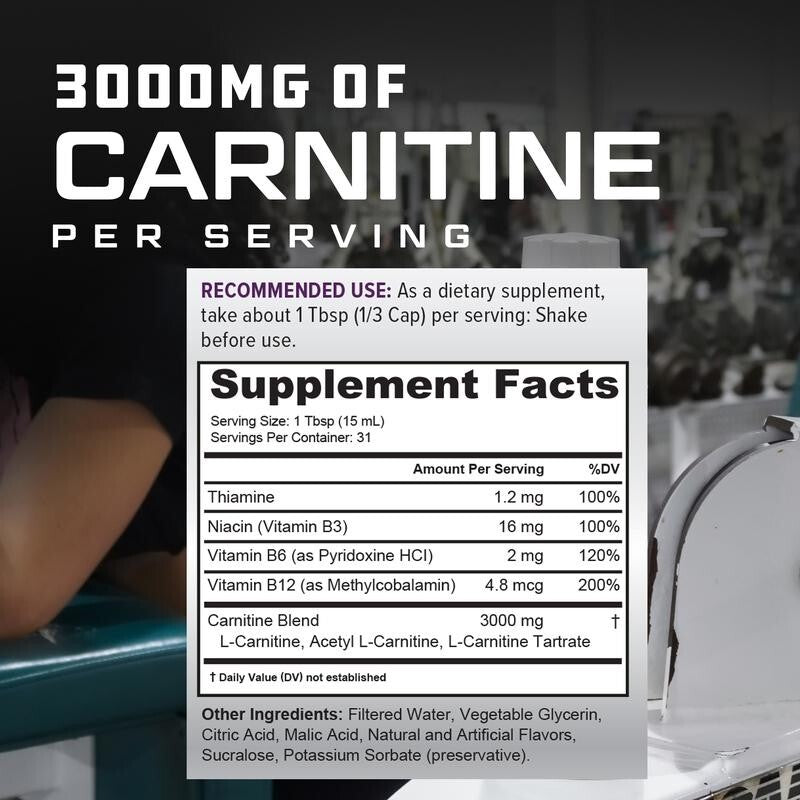 Cutler Nutrition Liquid Carnitine 3000mg Sour Candy Flavors 31 Servings  (Sour Gummy Worm 1 Pack)