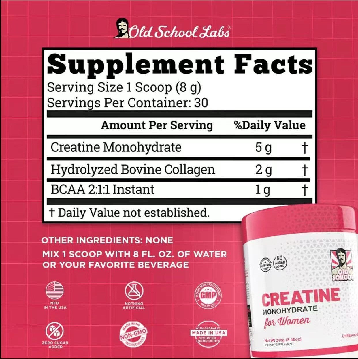 Creatine Monohydrate for Women-240g (30 Servings)