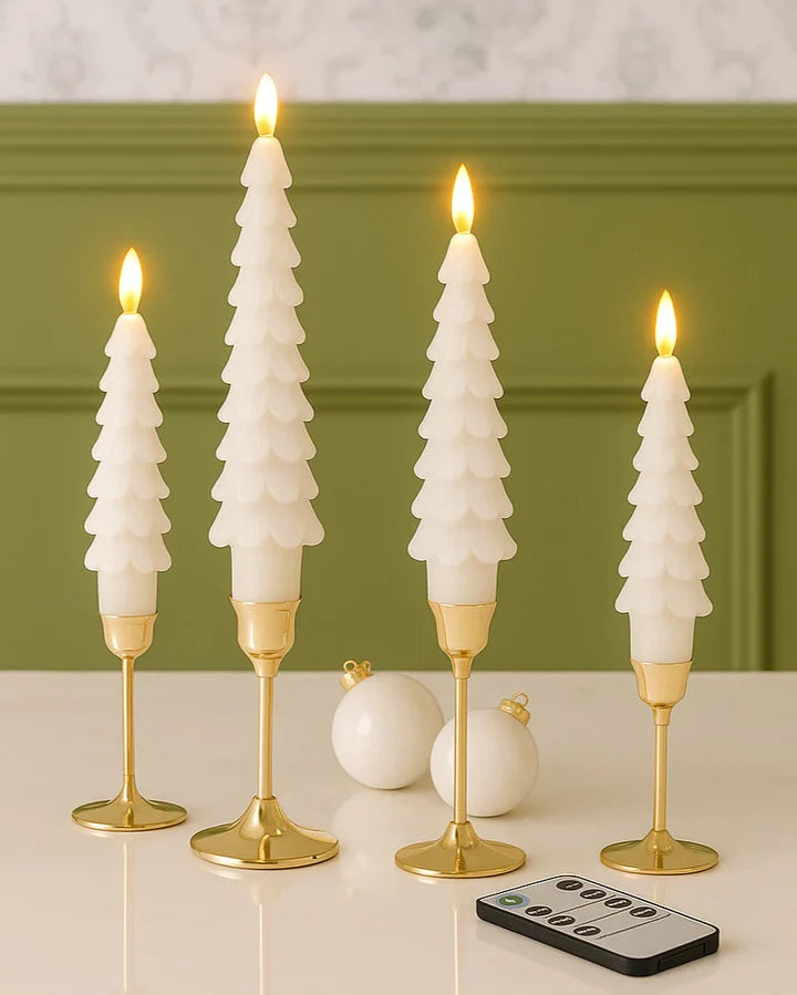 Flameless Taper Candles - Set of 2 Pack with Remote Timer